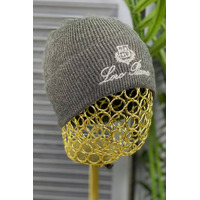 Мужская тёмно-серая шапка Loro Piana logo-embroidered