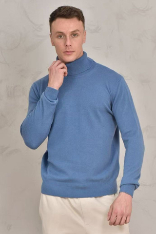 Мужская водолазка Loro Piana Premium - Lake Blue
