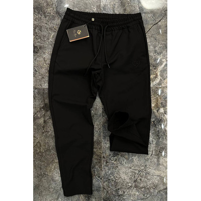 Мужские чёрные штаны Loro Piana logo-embroidered