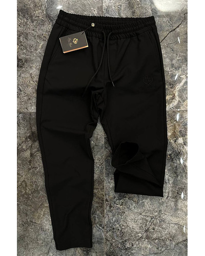 Мужские чёрные штаны Loro Piana logo-embroidered