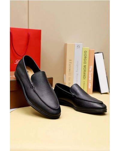 Мужские кожаные лоферы Loro Piana Summer Walk - Black