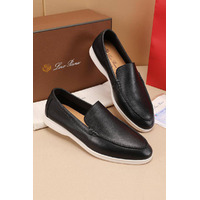 Мужские кожаные лоферы Loro Piana Summer Walk - Black