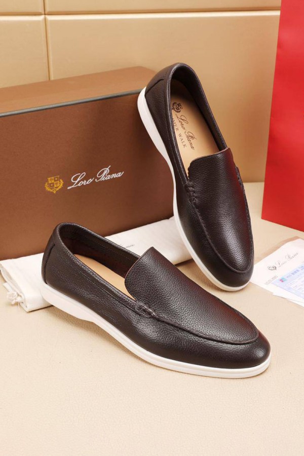 Мужские кожаные лоферы Loro Piana Summer Walk - Brown