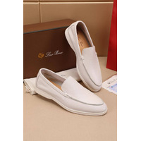 Мужские кожаные лоферы Loro Piana Summer Walk - White