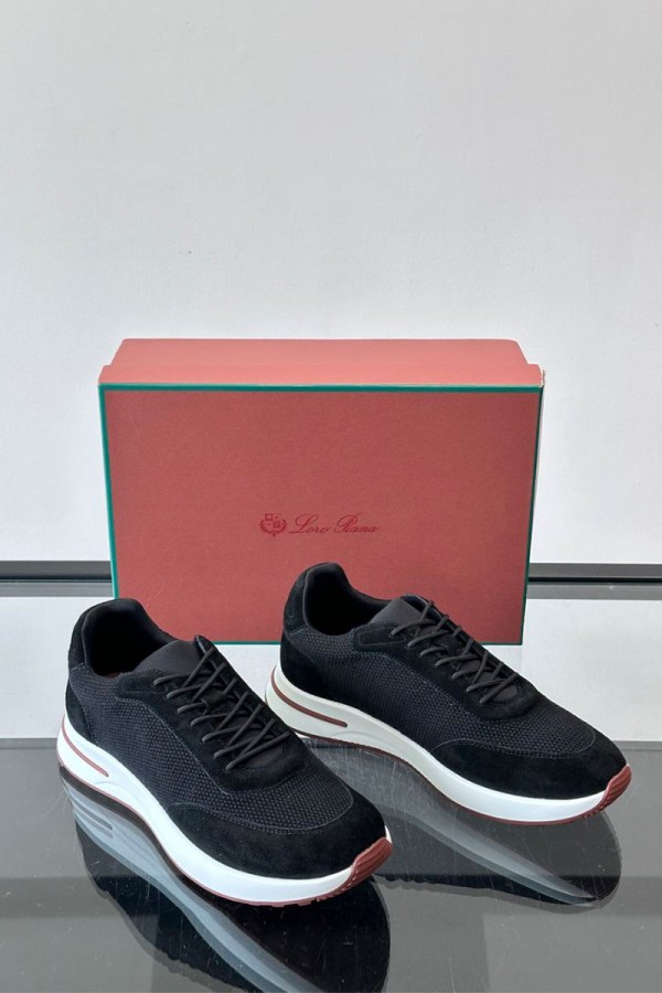 Мужские кроссовки Loro Piana Week End Walk - Black