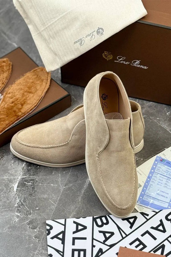 Мужские лоферы с меховой стелькой Loro Piana