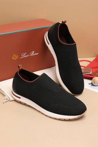 Мужские текстильные кроссовки Loro Piana Lp Flexy Active - Black