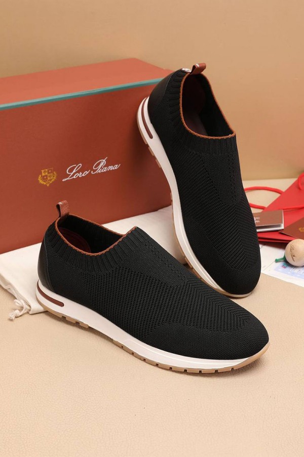 Мужские текстильные кроссовки Loro Piana Lp Flexy Active - Black