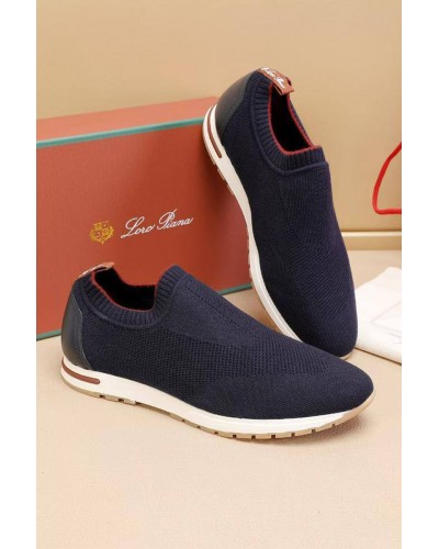 Мужские текстильные кроссовки Loro Piana Lp Flexy Active - Navy