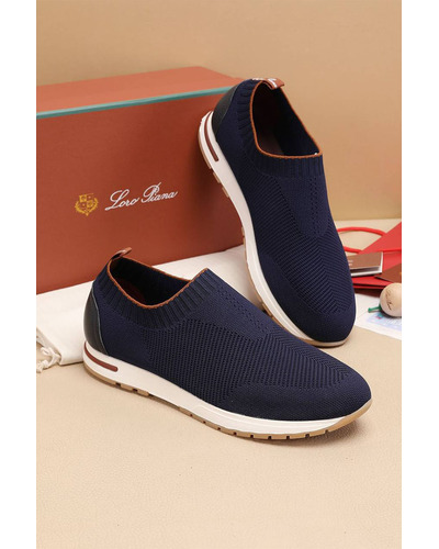 Мужские текстильные кроссовки Loro Piana Lp Flexy Active - Navy