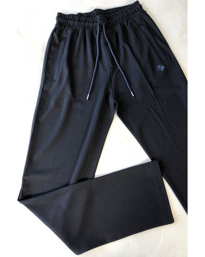 Мужские тёмно-синие штаны Loro Piana logo-embroidered