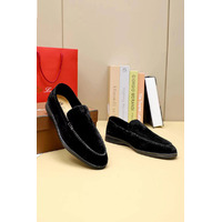 Мужские замшевые лоферы Loro Piana Summer Walk - Black