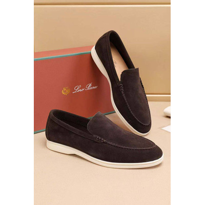 Мужские замшевые лоферы Loro Piana Summer Walk - Brown