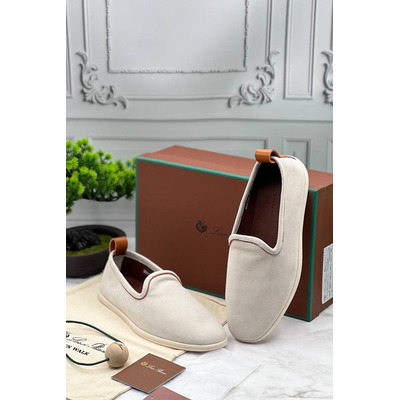 Мужские замшевые лоферы Loro Piana Venice Walk - Beige