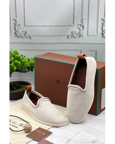 Мужские замшевые лоферы Loro Piana Venice Walk - Beige