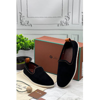 Мужские замшевые лоферы Loro Piana Venice Walk - Black