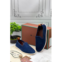 Мужские замшевые лоферы Loro Piana Venice Walk - Blue