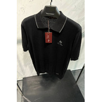 Мужское поло Loro Piana zip-neck - Black