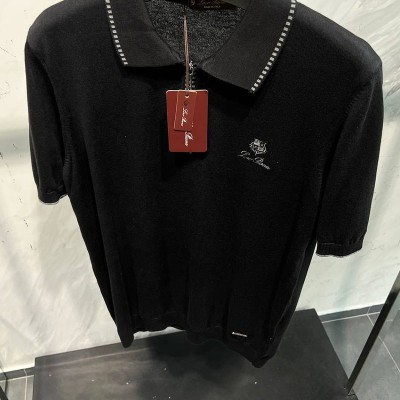 Мужское поло Loro Piana zip-neck - Black