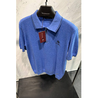 Мужское поло Loro Piana zip-neck - Blue
