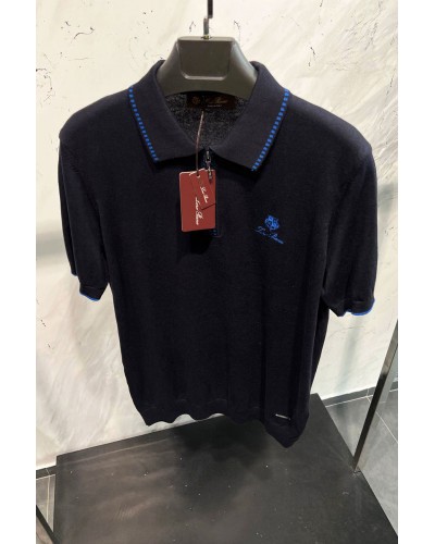 Мужское поло Loro Piana zip-neck - Navy