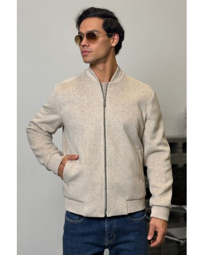 Мужской бомбер Loro Piana бежевого цвета