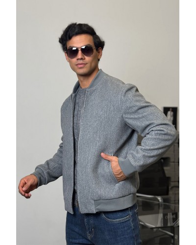 Мужской бомбер Loro Piana серого цвета