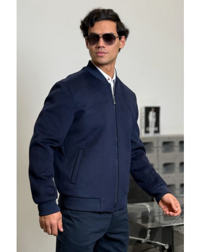 Мужской бомбер Loro Piana синего цвета