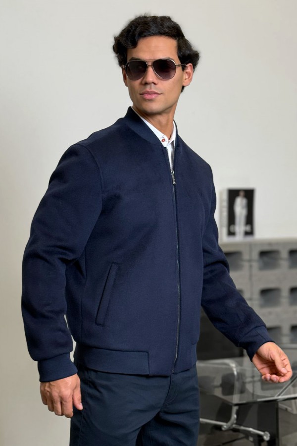 Мужской бомбер Loro Piana синего цвета