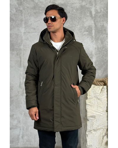 Парка цвета хаки Loro Piana logo-patch