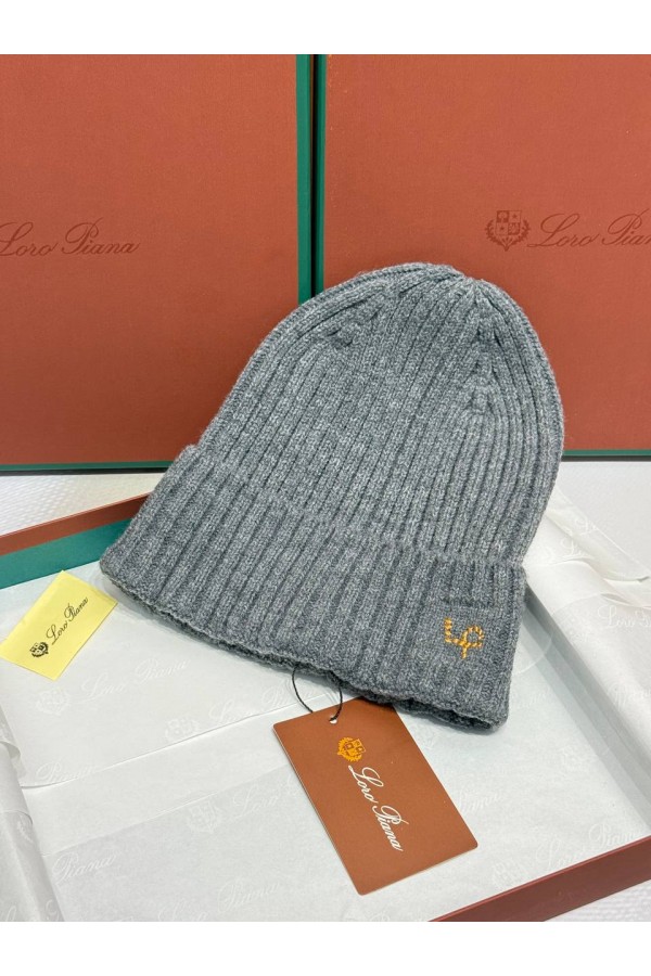 Шапка Loro Piana premium logo-embroidered - Grey