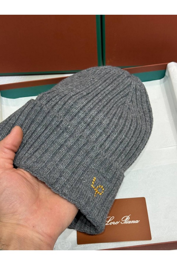Шапка Loro Piana premium logo-embroidered - Grey