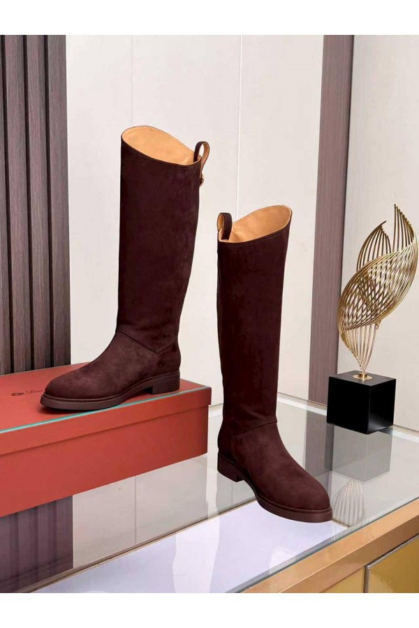 Женские замшевые сапоги Loro Piana premium - Red