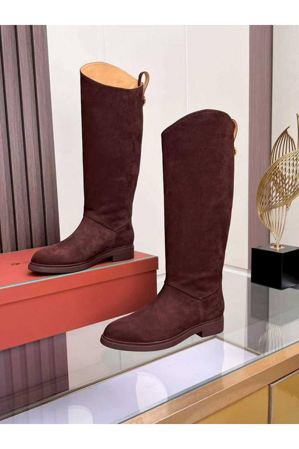 Женские замшевые сапоги Loro Piana premium - Red