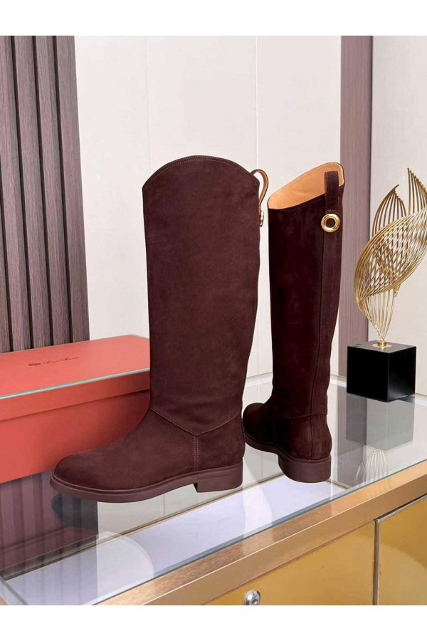 Женские замшевые сапоги Loro Piana premium - Red