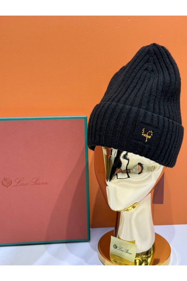 Шапка Loro Piana premium logo-embroidered - Black