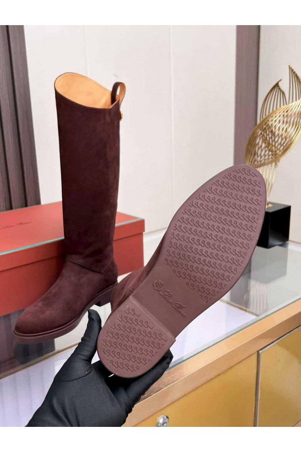 Женские замшевые сапоги Loro Piana premium - Red
