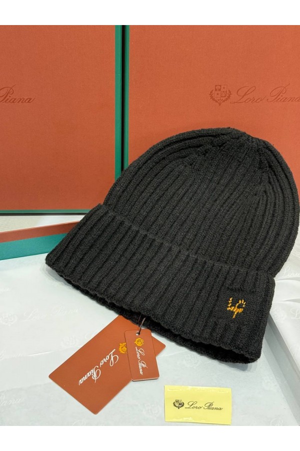 Шапка Loro Piana premium logo-embroidered - Black
