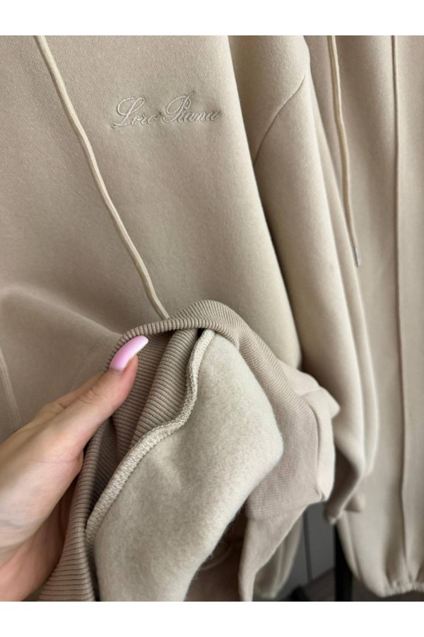 Женский костюм тройка на флисе Loro Piana premium - Beige