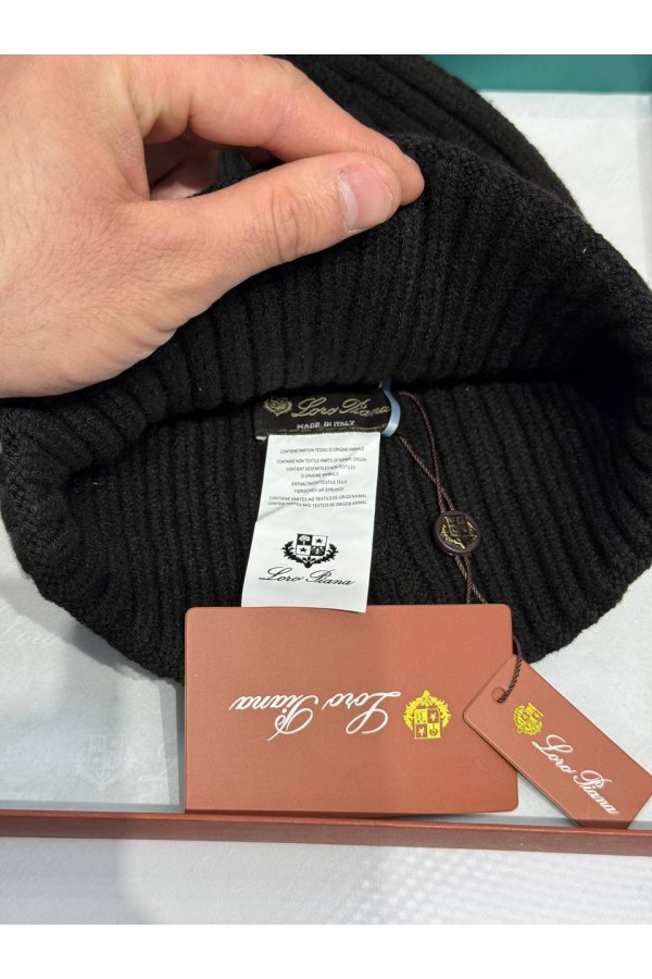 Шапка Loro Piana premium logo-embroidered - Black