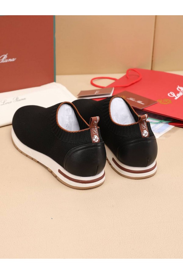 Мужские текстильные кроссовки Loro Piana Lp Flexy Active - Black