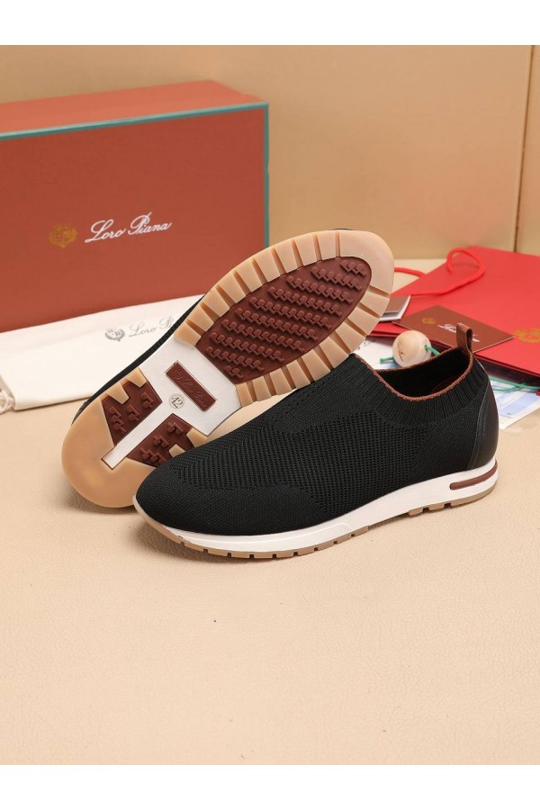 Мужские текстильные кроссовки Loro Piana Lp Flexy Active - Black