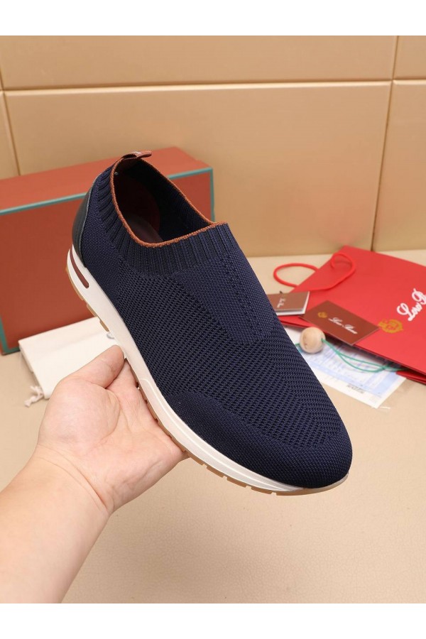 Мужские текстильные кроссовки Loro Piana Lp Flexy Active - Navy