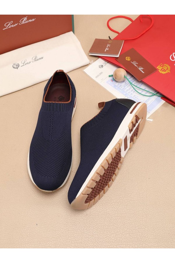 Мужские текстильные кроссовки Loro Piana Lp Flexy Active - Navy