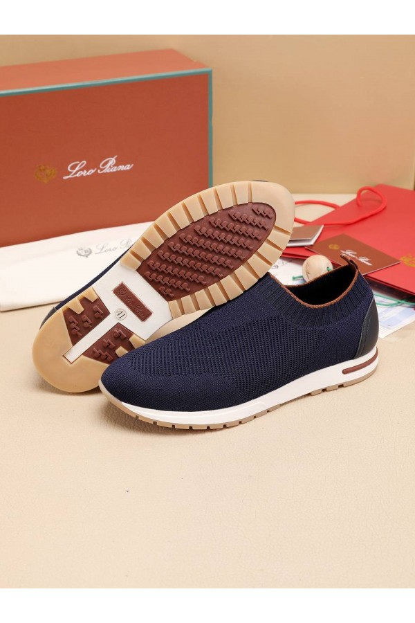Мужские текстильные кроссовки Loro Piana Lp Flexy Active - Navy