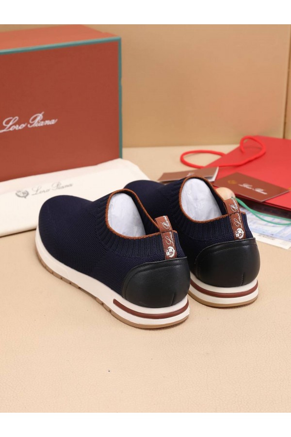 Мужские текстильные кроссовки Loro Piana Lp Flexy Active - Navy