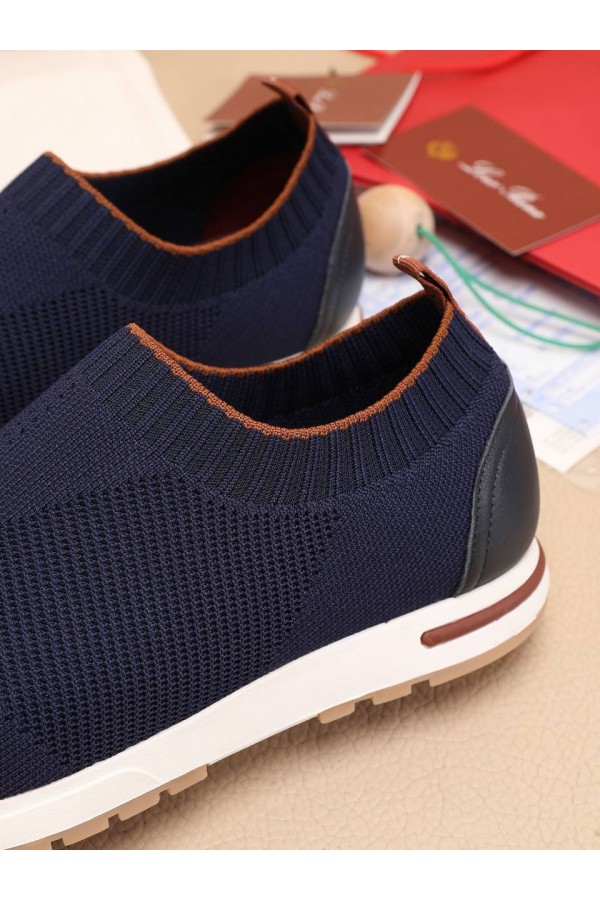 Мужские текстильные кроссовки Loro Piana Lp Flexy Active - Navy