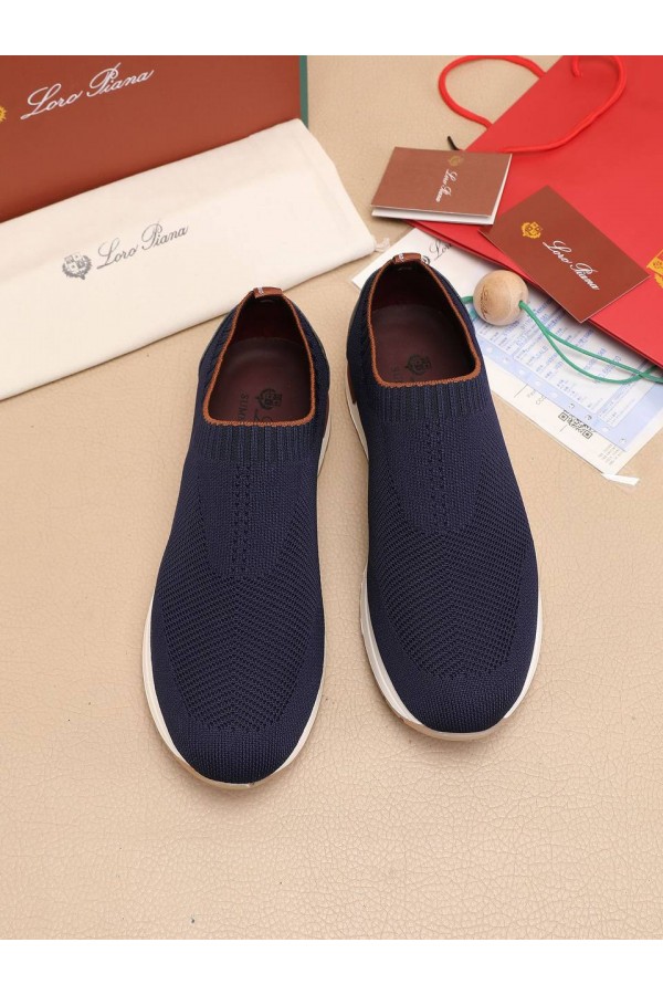 Мужские текстильные кроссовки Loro Piana Lp Flexy Active - Navy