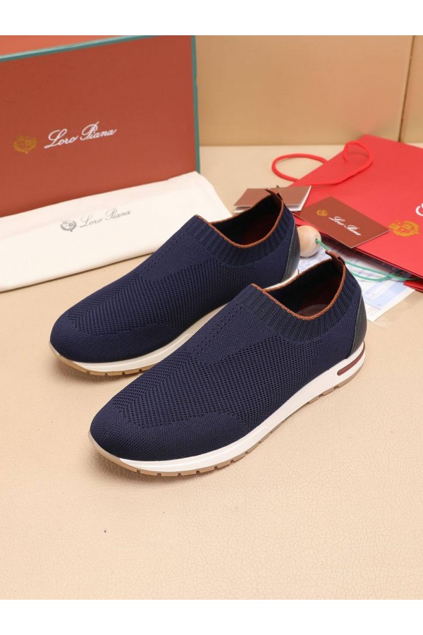 Мужские текстильные кроссовки Loro Piana Lp Flexy Active - Navy