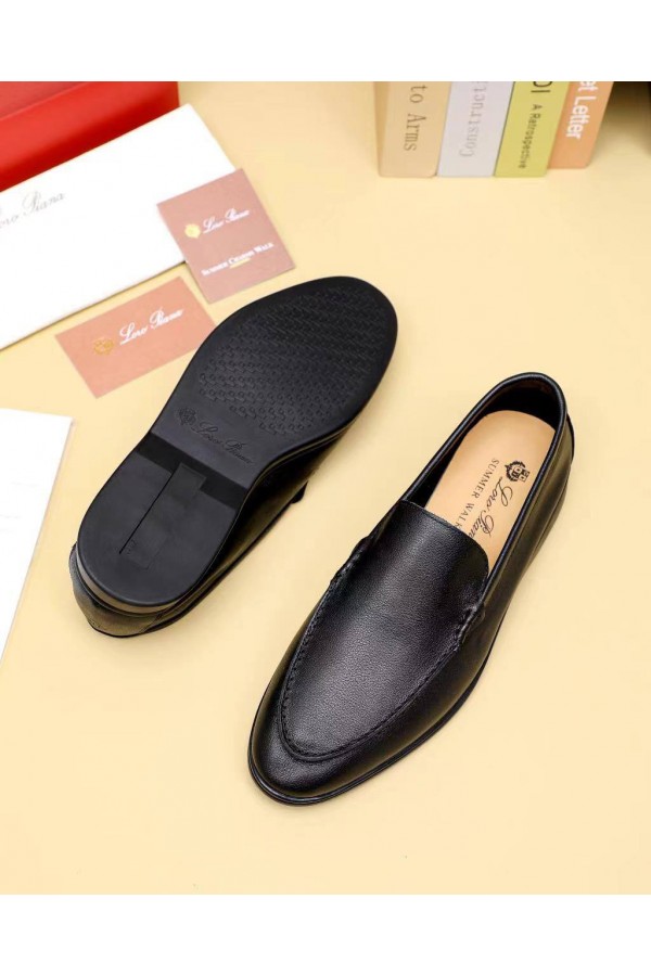 Мужские кожаные лоферы Loro Piana Summer Walk - Black